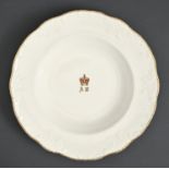 Royal. A Rockingham soup plate from the service made for the royal household, c1830, of C-scroll
