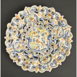 Italian maiolica. A pierced polychrome footed dish, probably Ligurian, possibly Savona, 18th c,