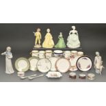 Seven various Royal Doulton figures and four Goebel figures, various sizes, printed marks Good