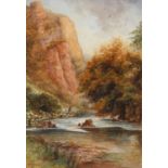 John Thorley (1859-1933) - Dovedale, signed and dated 1898, watercolour, 49 x 34cm Good condition,