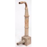 A Cornish lead pump spout, Lewis Lanson [Launceston], 19th c, the head 19.4 x 20cm Good reclaimed