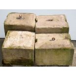 Six English square or rectangular stone blocks, 19th c or earlier, all but two keyed on one or two
