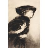 Adrien Etienne Drian (1885-1961) – Woman in Fur, etching with drypoint, signed by the artist in