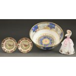 Two Royal Crown Derby Imari pattern bluetit year trays, 1998, 11cm diam, printed mark, a Royal