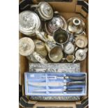 Miscellaneous plated ware, to include a Victorian tea and coffee service Some wear