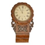 A Victorian walnut trunk dial wall clock, Taffinder Rotherham, 74cm h Movement unexamined, much dust