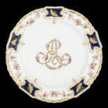Royal. A set of twelve Copeland dessert plates, 1889, of Mecklenburg-Strelitz pattern, painted to