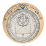 Piero Fornasetti. An Italian porcelain astrolabio plate, No 3, Christmas 1967, 24cm diam, in the