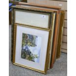 Miscellaneous pictures and prints, including watercolour Continental street scenes and still lifes