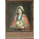 William Ward ARA (1766-1826) after John Hoppner - Salad Girl, mezzotint, hand coloured, 1786 or