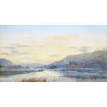 Edward Tucker (1830-1909) - A Loch at Sunset, signed, 36.5 x 71cm The colours good, but with some