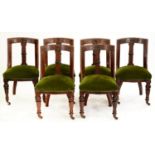 A set of six Victorian mahogany Grecian chairs Wear and generally requiring cosmetic restoration,