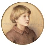 English School, 1916 - Portrait of Stephen Brackenbury aged 7, indistinctly signed Muriel J ...