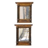 A pair of Italian Renaissance style giltwood and composition mirrors, 39 x 34cm Minor chips and