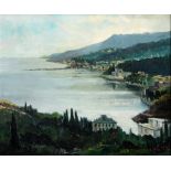 Rodney J. Russell (1918-1995) - Coastal Scene, signed, oil on canvas, 51 x 61cm Generally good