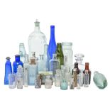 Miscellaneous Victorian and early 20th c ginger beer and other glass bottles and jars, various