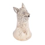 An Elizabeth II cast silver fox head stirrup cup, 13.5cm h, by William Comyns & Sons Ltd, London