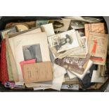 Miscellaneous postcards, photographs, stamps and other printed ephemera, early 20th c and later