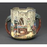 A Royal Doulton Wandering Minstrel loving  jug, 1934,  designed by Charles J Noke, 14cm h, printed