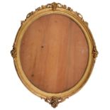 A pair of Victorian oval giltwood and composition picture frames, sight 38 x 33cm Slight wear to