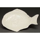 A Japanese fish dish, Edo period, mid 18th c, in the form of a bream, with carved detail beneath