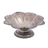 A George V floriform silver fruit dish, domed foot, 18.5cm diam, by Atkin Brothers, Sheffield