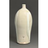 Studio pottery. James Hake (1979 - ) vase, stoneware in creamy celadon glaze, 28cm h, applied