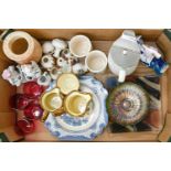 Miscellaneous ceramics and glass, including Wade Festival ware, cranberry custard cups, etc