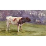 Mildred Anne Butler RA, RWS (1858-1941) - A Cow, watercolour, 10.5 x 17.5cm Good condition,