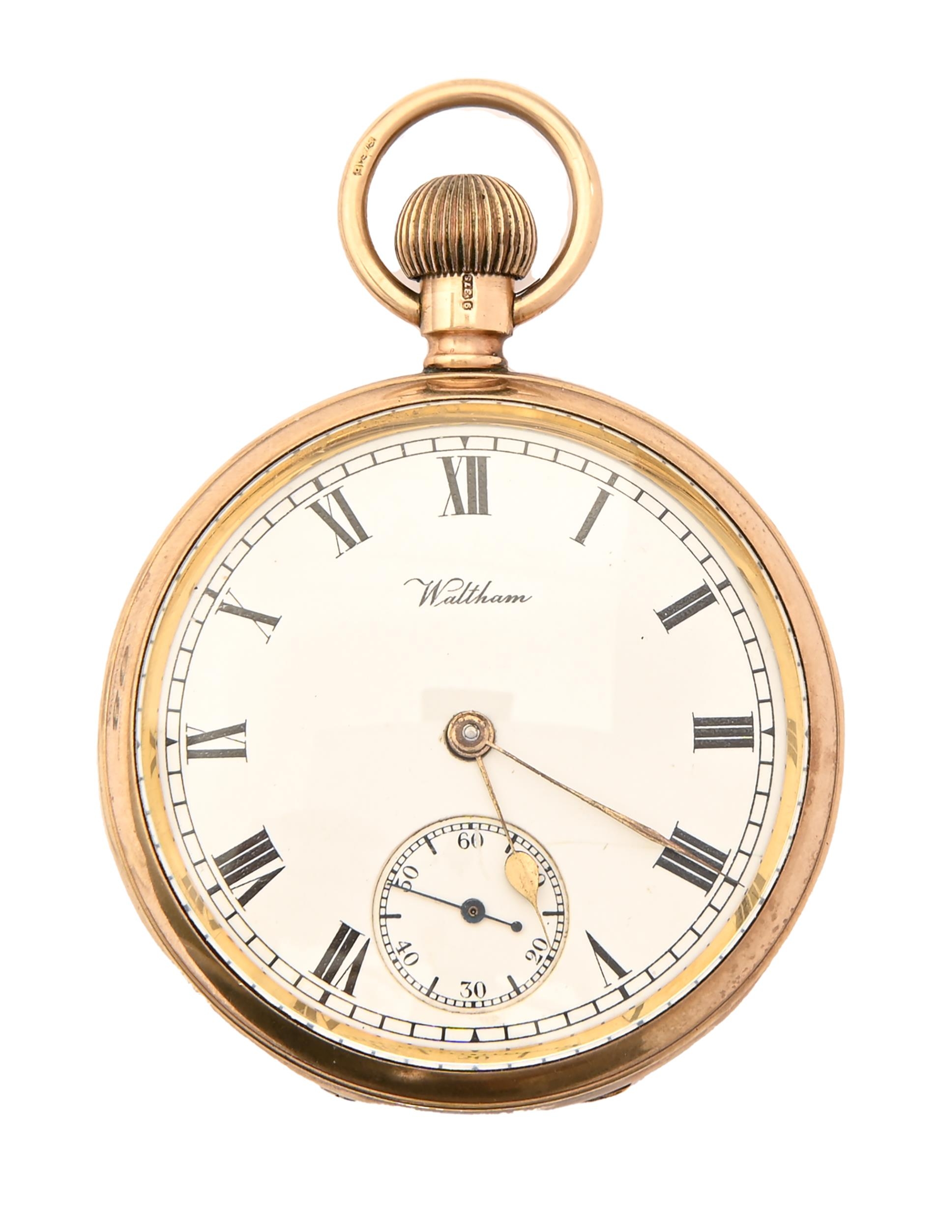 A 9ct gold keyless lever watch, American Waltham Watch Co Traveller, No 18310167, in plain case,