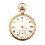 A 9ct gold keyless lever watch, American Waltham Watch Co Traveller, No 18310167, in plain case,