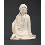 A Chinese blanc de chine figure of Guanyin, 20th c, 20cm h Good condition