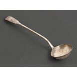 A Victorian silver soup ladle, Fiddle pattern, crested, by Mary Chawner, London 1839, 7ozs 12dwts