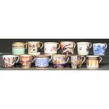 A study collection of twelve English porcelain coffee cans, including Worcester, Coalport and