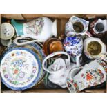 Miscellaneous ceramics, including Masons and other similar jugs, copper lustre mug, Copeland Spode