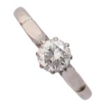 A diamond solitaire ring, in 18ct white gold, Birmingham 1975, 3.4g, size L Good condition