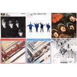 Vintage vinyl records. Beatles, six, Rubber Soul, Revolver, With the Beatles (Mono 1963), Help (Mono