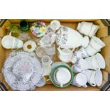 Miscellaneous glass and ceramics, including Crown Derby and Aynsley, etc