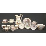 Miscellaneous Davenport, Derby and other English porcelain tea and ornamental ware, early 19th c,
