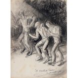 Dame Laura Knight DBE, RA, RWS (1877-1970) - A Darkie Dance 1927, signed and inscribed, charcoal,