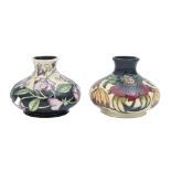 Two Moorcroft Anna Lily and Daydreams vases, 1998 and 2003, 10cm h, impressed mark Good condition.