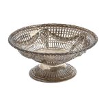 A Victorian silver bonbon dish, stamped with festoons and pierced, 12.5cm diam, by Charles Stuart