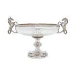 Maritime interest. A George V silver cup, the shallow bowl with egg-and-dart rim and hippocampi