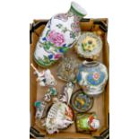 Miscellaneous English and Continental ceramics, including a pair of German floral encrusted baskets