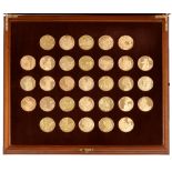 The complete works of Vermeer - a set of 31 silver gilt medals, 44mm, by John Pinches Ltd, import