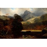 English School, 19th c - Picturesque Mountainscapes, two, oil on canvas, 30.5 x 46cm, uniform gilt