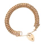 A gold bracelet and padlock, 17cm l, marked on padlock 9c, 17.8g Good condition