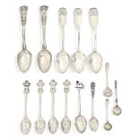 Miscellaneous silver tea and other spoons, William IV and later, 6ozs 13dwts Mixed condition