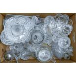Miscellaneous cut and other decorative glassware