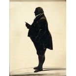 English Profilist, early 19th c - Silhouettes of Gentlemen, a pair, full-length and in profile,